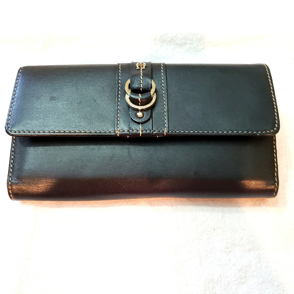 Black Leather Etienne Aigner Wallet